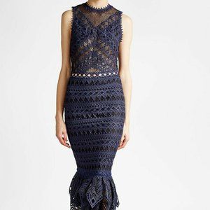 $1100 Jonathan Simkhai Layered Midi Lace Long Maxi Runway Dress Size 8